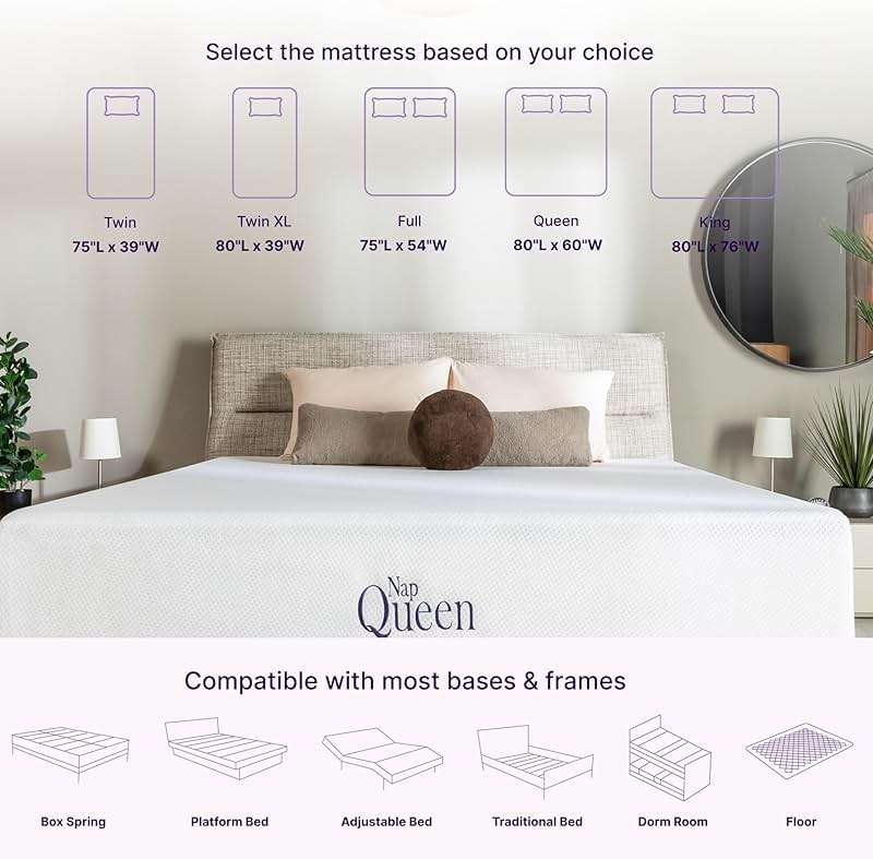 NapQueen 8 Inch Full Size Mattress, Bamboo Charcoal Memory Foam Mattress, Bed in a Box - Image 3