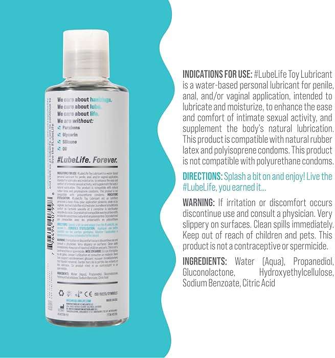 LUBELIFE Water Based Lube – Toy-Safe Personal Lubricant for Men, Women & Couples, Travel Size, Non-Staining, Easy Clean-Up, 8 Fl Oz - Image 2