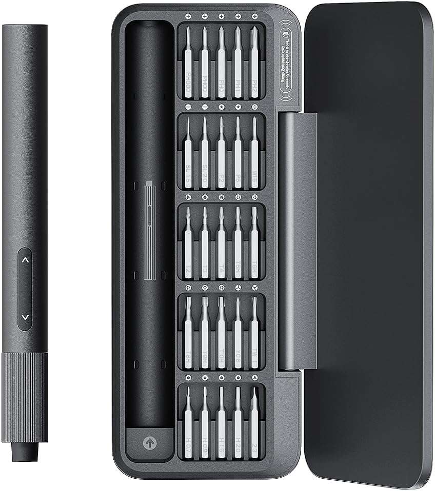 HOTO 25-in-1 Mini Electric Screwdriver, 3.7V Precision Screwdriver Set, USB-C Rechargeable, Compact Magnetic Tool for Phone, Laptop, Camera, DIY Projects, Electronics Repair - Image 1