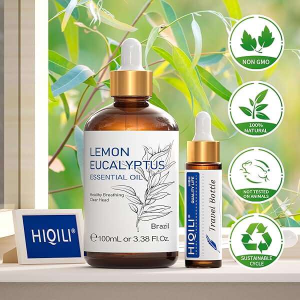 HIQILI Lemon Eucalyptus Oil, for Spary, Diffuser, Indoors, Outdoors, Garden, Yard - 3.38 Fl Oz - Image 8