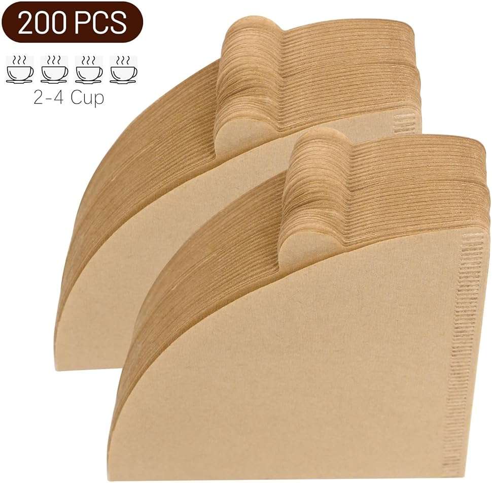 Clinuse Cone Coffee Filters #2, 200 Count Unbleached Size 02 Coffee Filter, Disposable Natural Paper Filters 2-4 Cup, 02 Cone Filters for Pour Over and Drip Coffee Maker - Image 7