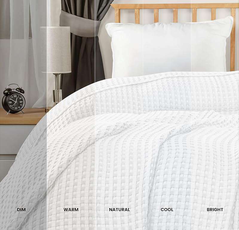 Utopia Bedding 100% Cotton Waffle Weave Blanket Queen Size for Bed - Lightweight, Breathable Summer Blankets Soft and Cozy, Gifts for Women Home Room Decor (White, 90x90 Inch) - Image 7