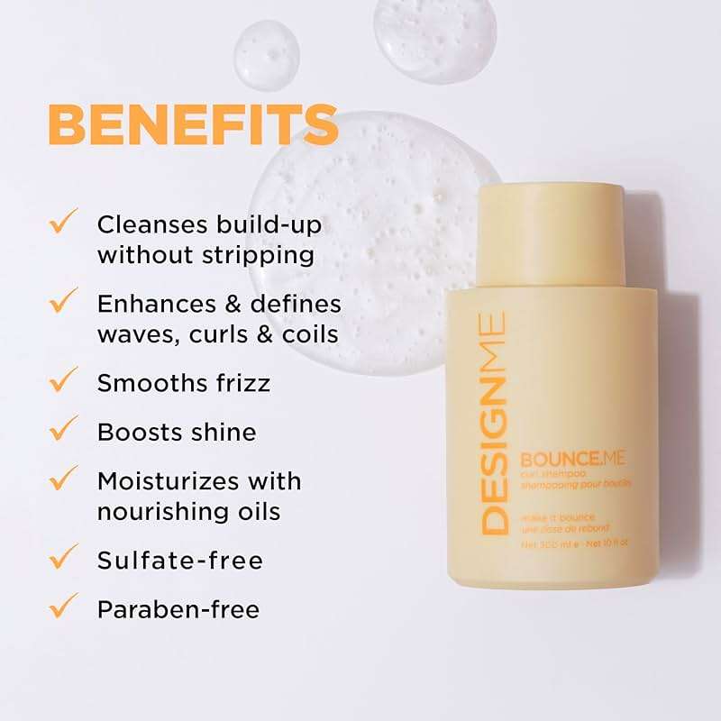Design.Me BOUNCE.ME Shampoo | Curl-Defining, Anti-Frizz Formula for All Curl Types| Nourishing with Kukui Nut Seed and Buriti Oil | Boost Shine, Moisturizes Hair - Image 2