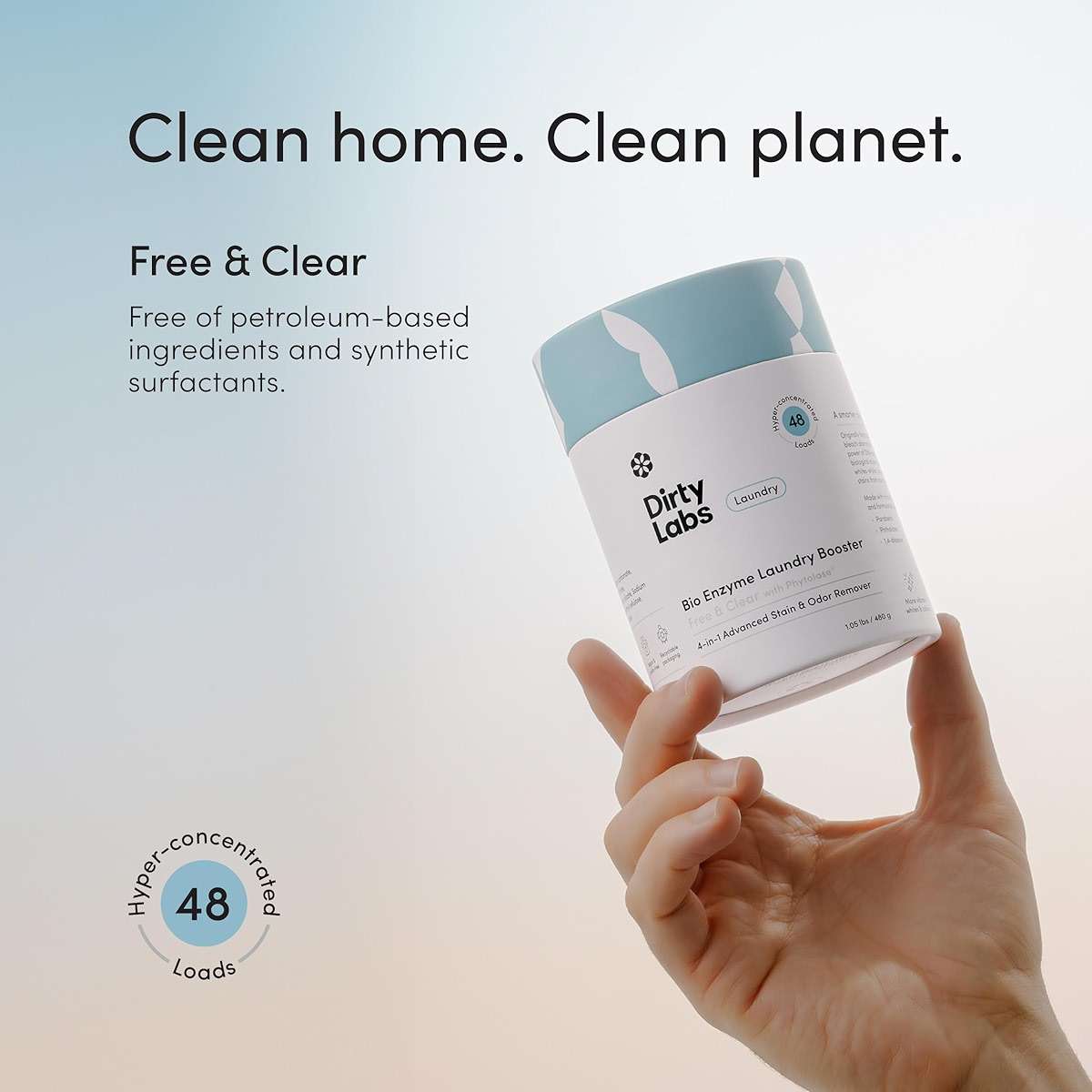 Dirty Labs | Scent Free | Bio Enzyme Laundry Booster | 48 Loads (1 lb) | Hyper Concentrated | High Efficiency & Standard Machine Washer | Nontoxic, Biodegradable | Stain & Odor Removal Enzyme Booster - Image 3