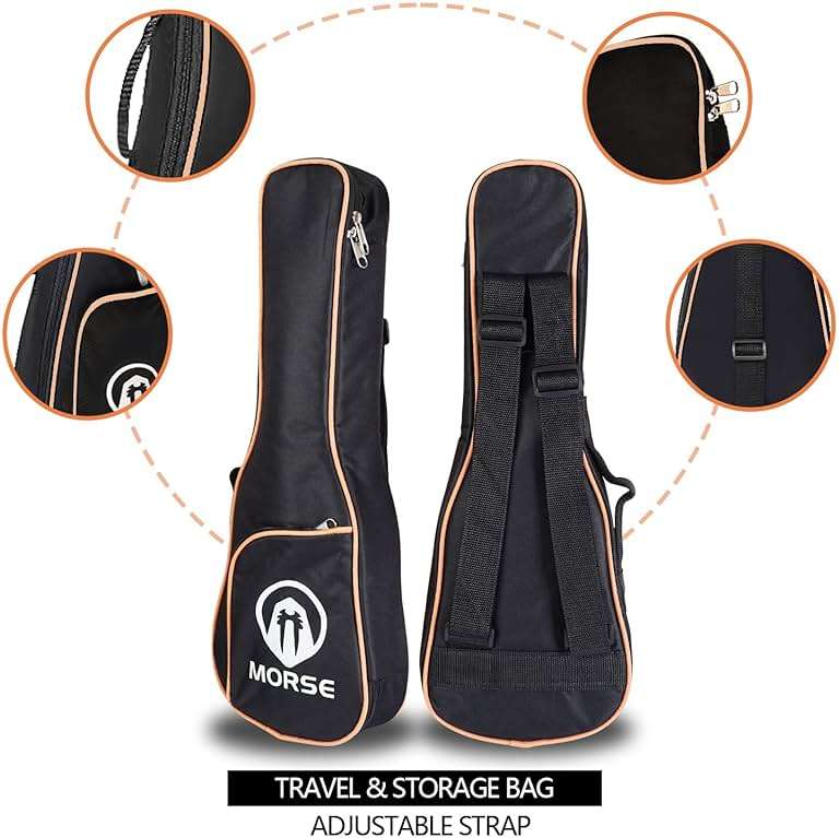 MORSE Soprano Ukulele Arm Rest Ukulele for Beginner Pack-21 Inch with Gig Bag Fast Learn Songbook Tuner Pick All in One Kit - Image 6