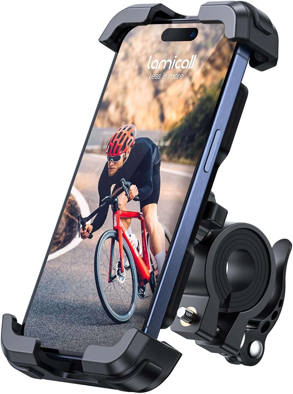 Lamicall Bike Phone Mount Holder - Motorcycle Phone Mount, Adjustable Cell Phone Holder Gifts, E-Bike Bicycle Scooter Handlebar Cradle Clip for iPhone Air 17 Pro Max, 16 15 Plus, 14, 4.7-6.8" Phone - Image 1