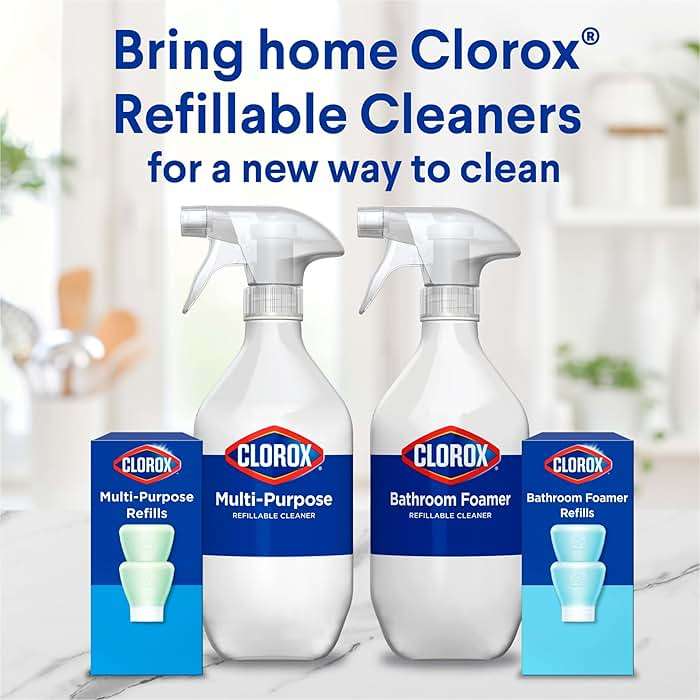 Clorox Multi-Purpose Spray Starter Kit 3x1.125fo, Household Essentials, Concentrated Refill + 20fo Spray Bottle - Image 11