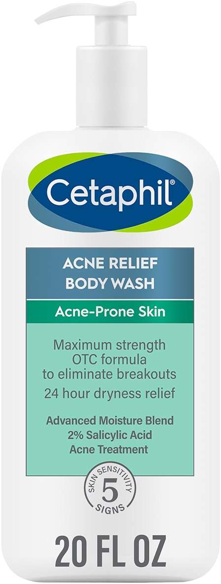 Cetaphil Body Wash, Acne Relief Body Wash with 2% Salicylic Acid to Eliminate Breakouts, Gently Exfoliates and Provides 24Hr Dryness Relief, 20 oz - Image 1