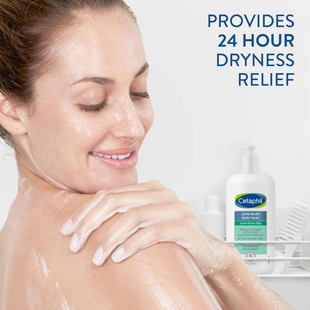 Cetaphil Body Wash, Acne Relief Body Wash with 2% Salicylic Acid to Eliminate Breakouts, Gently Exfoliates and Provides 24Hr Dryness Relief, 20 oz - Image 3