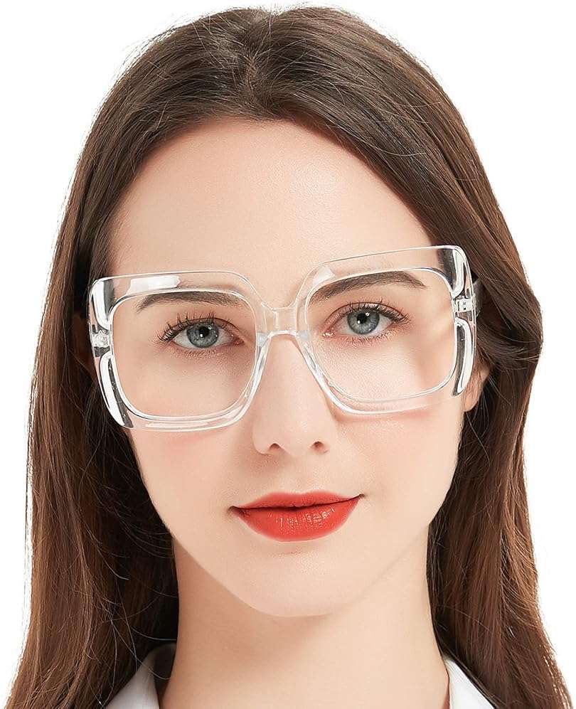 MARE AZZURO Oversized Reading Glasses Women Trendy Square Readers 1.0 1.25 1.5 1.75 2.0 2.25 2.5 2.75 3.0 3.5 4.0 5.0 6.0 - Image 1