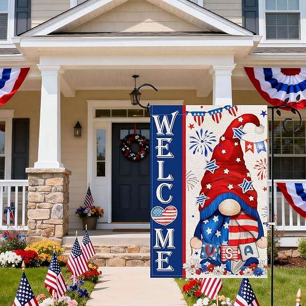 Bonsai Tree 4th of July Garden Flag 12x18 Double Sided, Small Patriotic Garden Flags for Outside, Memorial Day Independence Day Fourth of July Decorations for Outdoor Yard Decor - Image 6