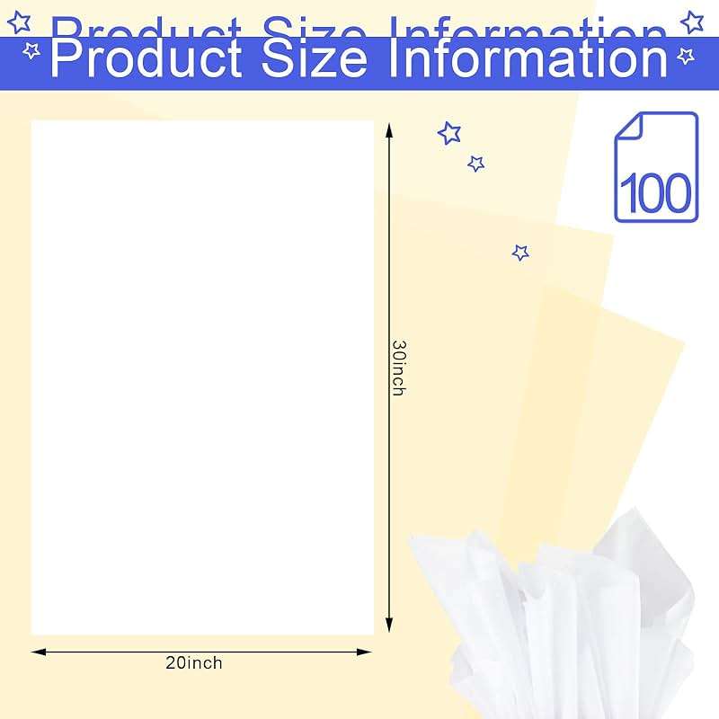 Gersoniel 100 Sheets 20 x 30 Inch No Acid Free White Archival Tissue Paper for Clothing Storage Unbuffered for Storing and Preserving Clothes Textiles Linens Present Wrap - Image 2