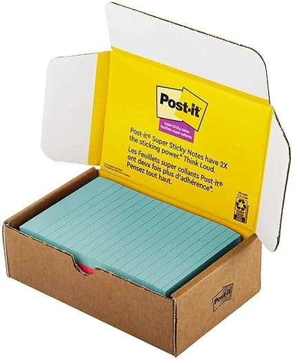 Post-it Super Sticky Lined Notes, 5 Sticky Note Pads, 4x6 in, 2X the Sticking Power, School Supplies, Office Products, Sticky Notes for Vertical Surfaces, Monitors, Walls and Windows, Bright Colors - Image 13