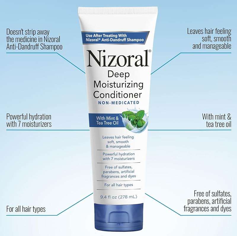 Nizoral Deep Moisturizing Conditioner, 9.4 oz, Anti-Dandruff Conditioner with Mint & Tea Tree Oil, Sulfate and Paraben Free, No Artificial Fragrance, For All Hair Types - Image 3
