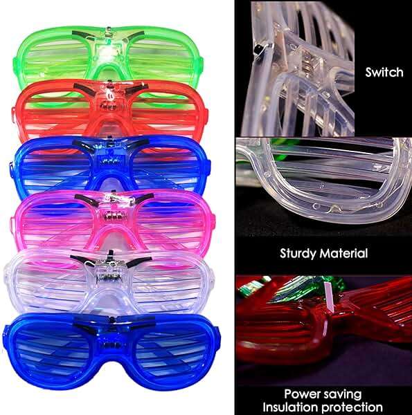 25 Packs LED Glasses 5 Neon Colors glow in the dark party supplies Favor for Kids Adult Glow sticks Light Up Glasses fit Holiday Birthday Valentine's Day and Halloween Party Supplies Cosplay Christmas - Image 9