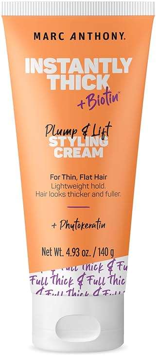 Marc Anthony Hair Thickening Styling Cream for Thin & Flat Hair, Instantly Thick - Volumizing Hair Cream with Biotin, Lightweight Hold for Thicker Fuller Hair - Sulfate-Free Haircare Products - Image 1
