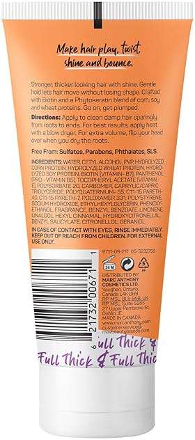 Marc Anthony Hair Thickening Styling Cream for Thin & Flat Hair, Instantly Thick - Volumizing Hair Cream with Biotin, Lightweight Hold for Thicker Fuller Hair - Sulfate-Free Haircare Products - Image 2