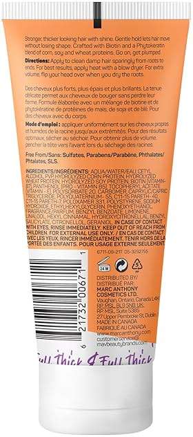 Marc Anthony Hair Thickening Styling Cream for Thin & Flat Hair, Instantly Thick - Volumizing Hair Cream with Biotin, Lightweight Hold for Thicker Fuller Hair - Sulfate-Free Haircare Products - Image 8