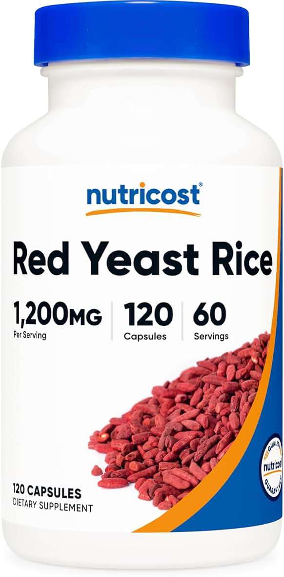 Nutricost Red Yeast Rice 1200mg, 120 Capsules - 60 Serv, Veggie Caps, Non-GMO, Gluten Free - Image 1