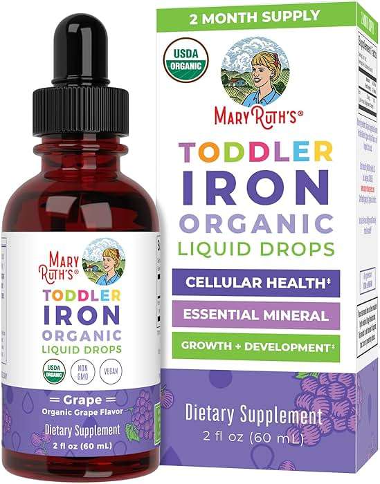 MaryRuth's Iron Supplement for Toddlers | Liquid Iron Supplement for Children Ages 1-3 | Iron Supplement for Iron Deficiency | Ferrochel | Sugar Free | Vegan | Non-GMO | Gluten Free | 2 Fl Oz - Image 1