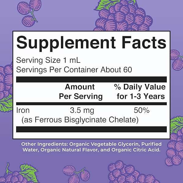 MaryRuth's Iron Supplement for Toddlers | Liquid Iron Supplement for Children Ages 1-3 | Iron Supplement for Iron Deficiency | Ferrochel | Sugar Free | Vegan | Non-GMO | Gluten Free | 2 Fl Oz - Image 2