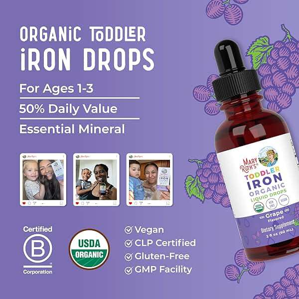 MaryRuth's Iron Supplement for Toddlers | Liquid Iron Supplement for Children Ages 1-3 | Iron Supplement for Iron Deficiency | Ferrochel | Sugar Free | Vegan | Non-GMO | Gluten Free | 2 Fl Oz - Image 8