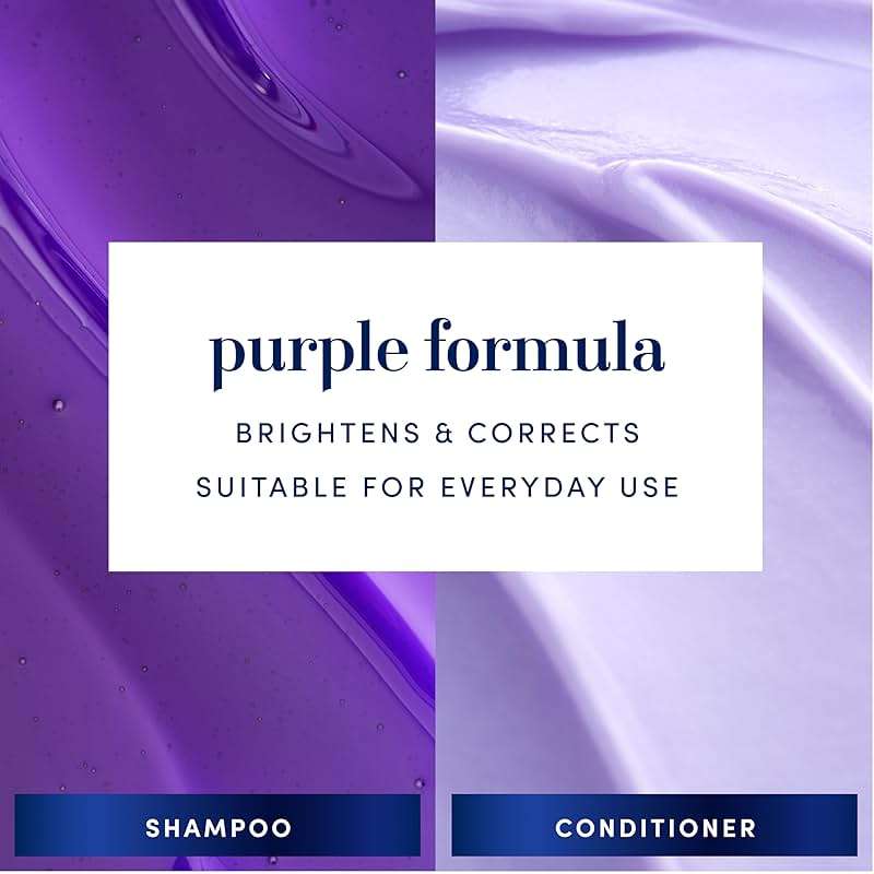 Hair Biology Biotin-Infused Purple Shampoo and Conditioner Set for Grey Hair, Anti-Brassiness, Moisturizing, Color-Safe, Silver & Glowing, Corrects Yellow Tones, 12.8 Fl Oz Each, 2 Pack - Image 3