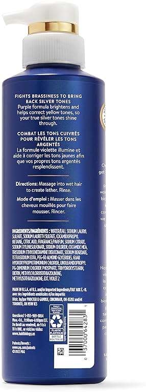 Hair Biology Biotin-Infused Purple Shampoo and Conditioner Set for Grey Hair, Anti-Brassiness, Moisturizing, Color-Safe, Silver & Glowing, Corrects Yellow Tones, 12.8 Fl Oz Each, 2 Pack - Image 9