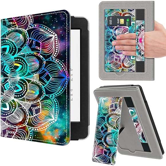 VORI Stand Case for 7"/6.8" Kindle Paperwhite (12th/11th Generation-2024/2021) and Kindle Colorsoft Signature Edition, PU Leather Case Smart Protective Cover with Auto-Wake/Sleep, Mandala Floral - Image 1