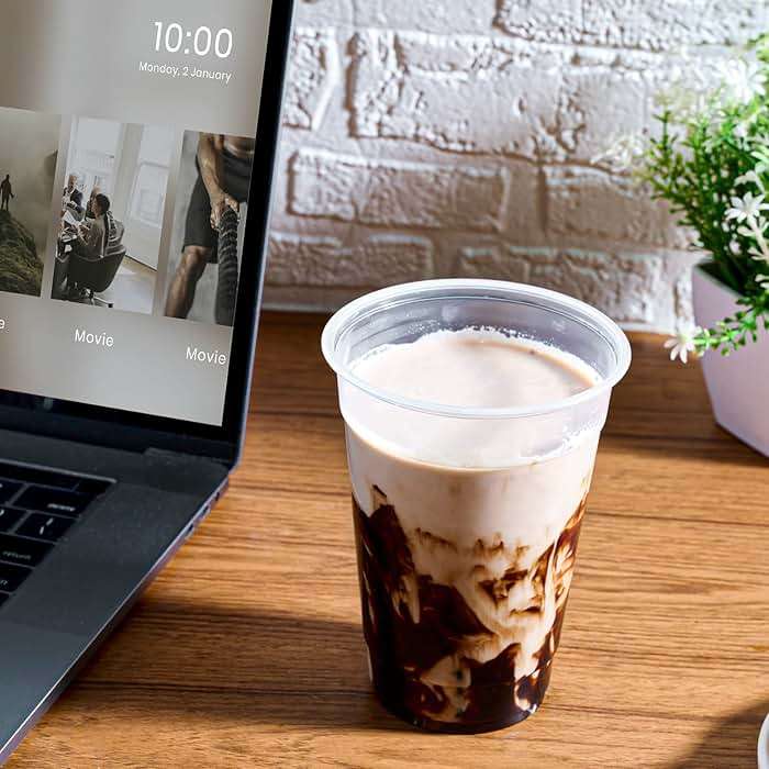 FOCUSLINE 200pack 16 oz Clear Plastic Cups Disposable, Plastic Clear Cups Disposable, DrinkIng Cup for Water, Juice, Soda, Ice Coffee - Image 7