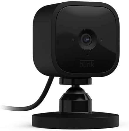 Blink Mini - Compact indoor plug-in smart security camera, 1080p HD video, night vision, motion detection, two-way audio, easy set up, Works with Alexa – 1 camera (Black) - Image 1