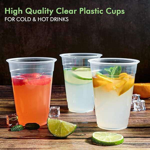 FOCUSLINE 300pack 16 oz Clear Plastic Cups Disposable, Plastic Clear Cups disposable, DrinkIng Cup for Water, Juice, Soda, Ice Coffee - Image 4