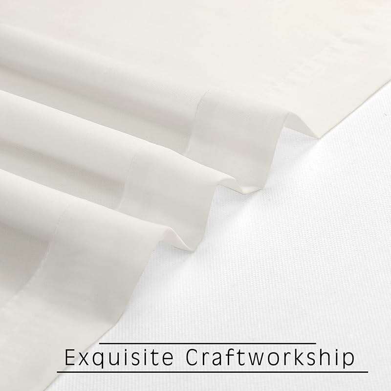 OVZME Ivory Sheer Curtains 84 Inch Length 2 Panels for Bedroom, Elegant Light Filtering Sheer Ivory Curtains Window Treatment for Living Room & Sliding Glass Door, 1 Pair, Each 42Wx84L - Image 5