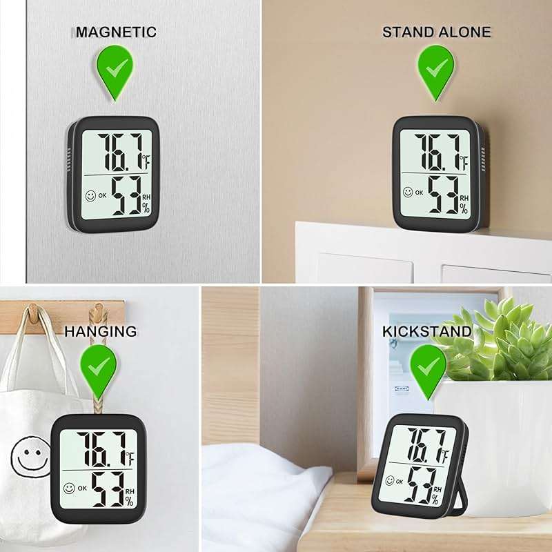 Antonki 2 Pack Room Thermometer for Home, Hygrometer Indoor Humidity Meter Gauge, Digital Temperature and Humidity Monitor Sensor for House, Terrarium, Incubator, Greenhouse - Battery Included - Image 4