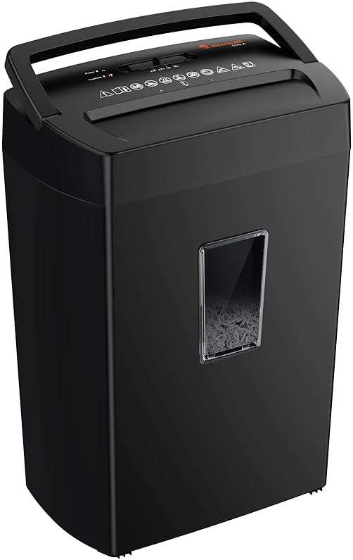 Bonsaii 12-Sheet Cross Cut Paper Shredder, 5.5 Gal Home Office Heavy Duty Shredder for Paper, Credit Card, Mail, Staples, with Transparent Window, High Security Level P-4 (C275-A) - Image 1