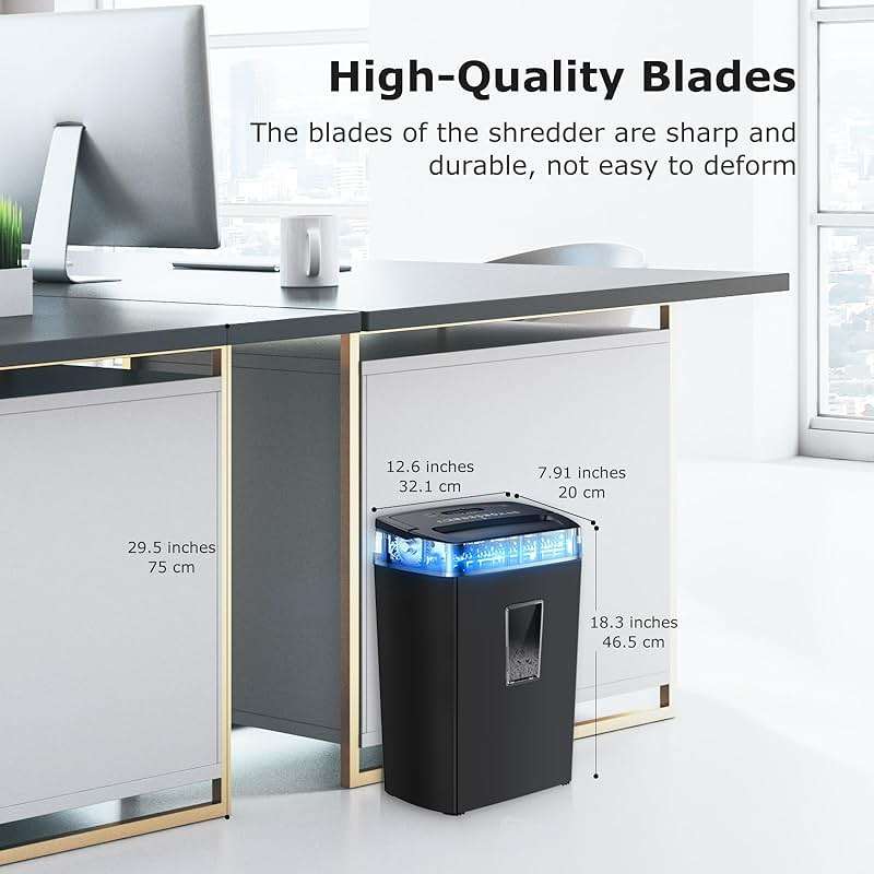Bonsaii 12-Sheet Cross Cut Paper Shredder, 5.5 Gal Home Office Heavy Duty Shredder for Paper, Credit Card, Mail, Staples, with Transparent Window, High Security Level P-4 (C275-A) - Image 6
