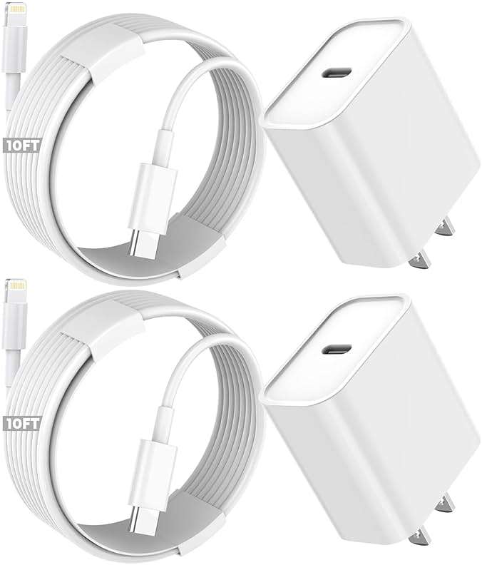iPhone Fast Charger,Extra Long iPhone Charger Fast Charging 10Foot 2Pack i Phone Chargers 10FT USB C to Lightning Cable Cord Adapter for iPhone 14 Pro Max/14 Plus/13 Mini/13/12/11/X/XR/SE/iPad/AirPods - Image 1