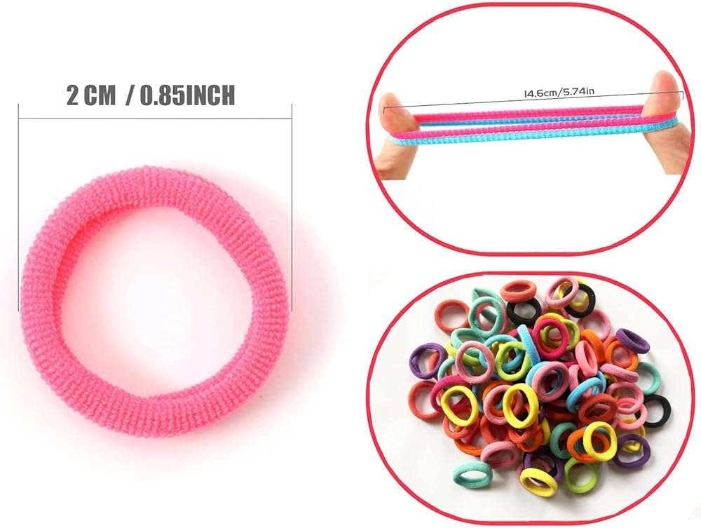 100 Pcs Baby Hair Ties, Seamless Cotton Toddler Hair Ties for Girls and Kids, Multicolor Small Soft No Damage Hair Elastics Ponytail Holders(10Colors) - Image 6