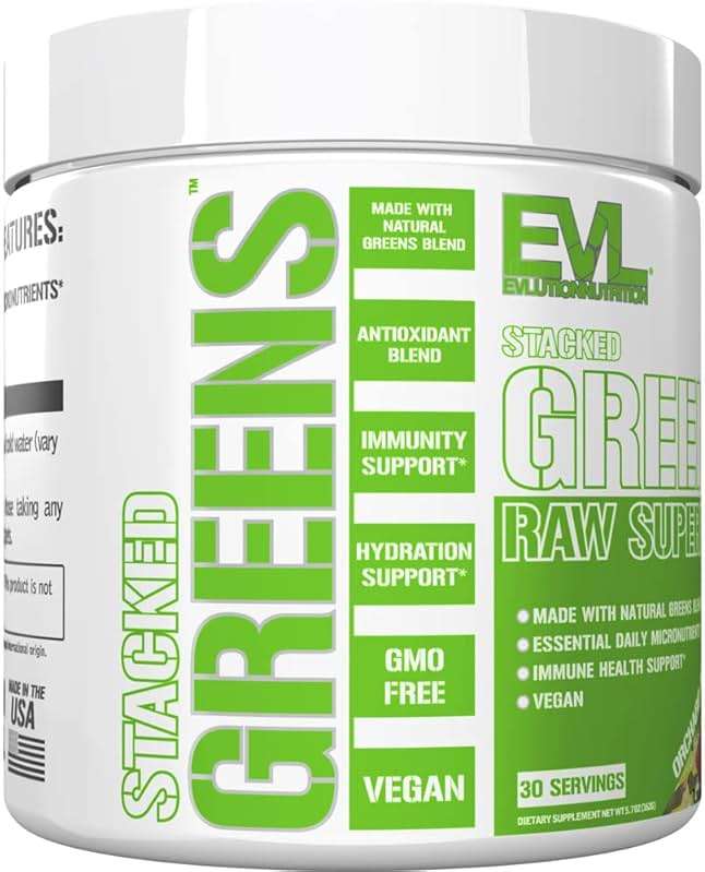 Evlution Nutrition Stacked Greens - Raw Superfood - Made with Natural Greens Blend + Essential Daily Micronutrients - Immunity + Hydration Support - Vegan & GMO-Free - 30 Servings - Orchard Apple - Image 3