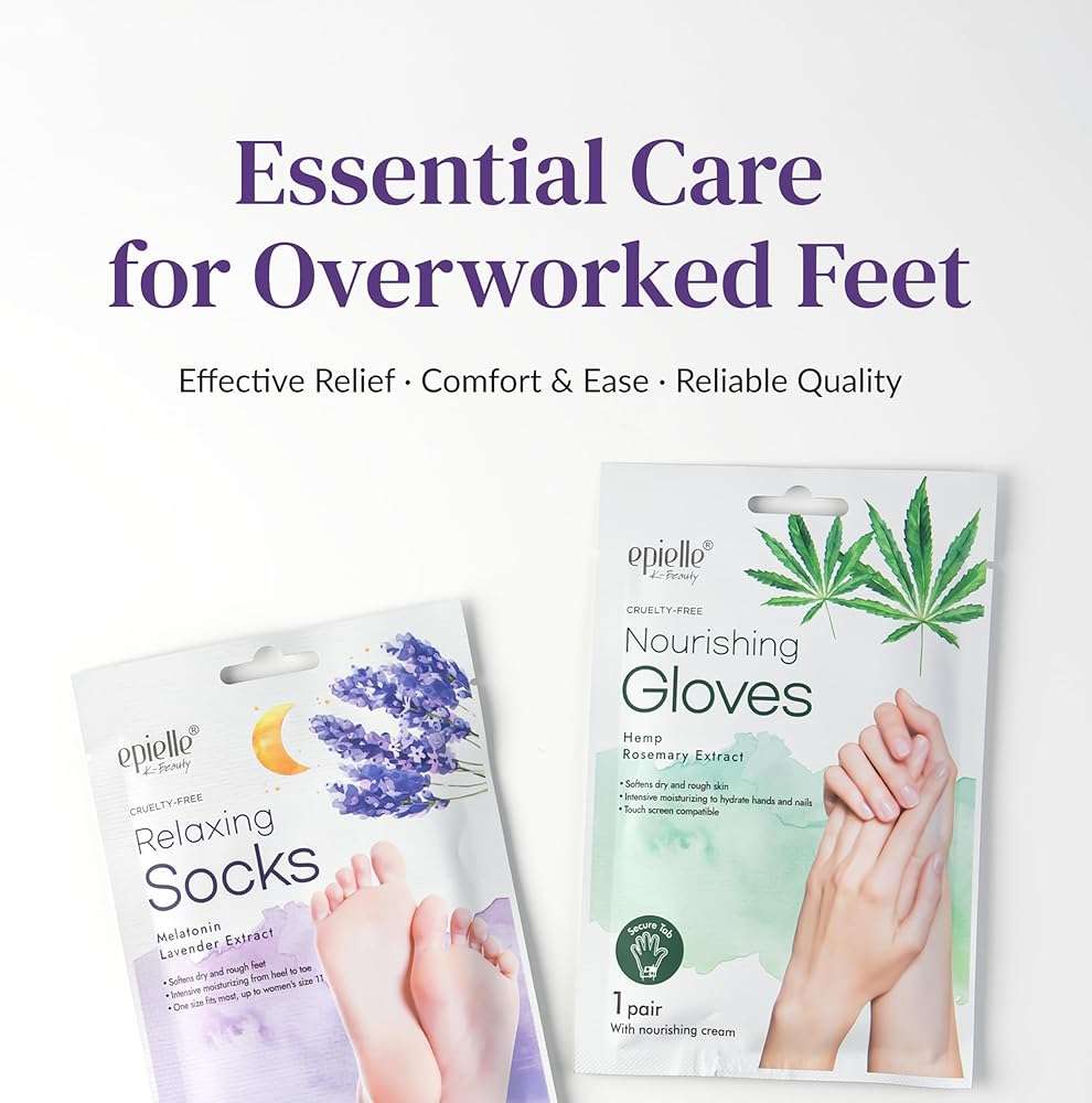 Epielle Relaxing Foot Mask 6 Pairs, Soften and Restore with Melatonin & Lavender Extract, Deep Moisturizing Socks for Dry, Cracked Feet, Self Care Gifts for Women, Spa Kit - Image 8