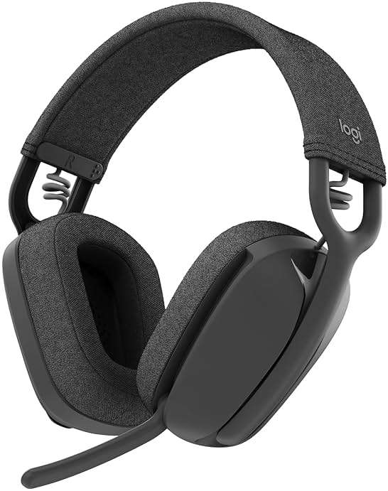 Logitech Zone Vibe 100 Lightweight Wireless Over Ear Headphones with Noise Canceling Microphone, Advanced Multipoint Bluetooth Headset, Works with Teams, Google Meet, Zoom, Mac/PC - Graphite - Image 1