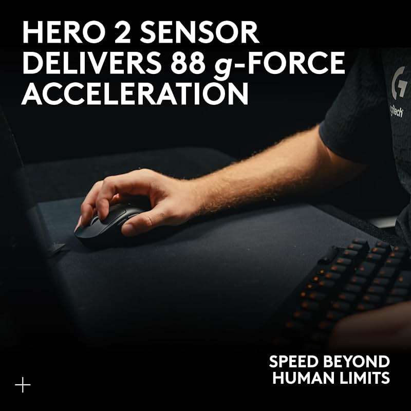 Logitech G PRO X Superlight 2 Wireless Gaming Mouse, 60g Pro-Grade with 5 Programmable Buttons, 44k DPI Sensor, 8kHz Report Rate, USB-C Charging for PC/Mac - Black - Image 11