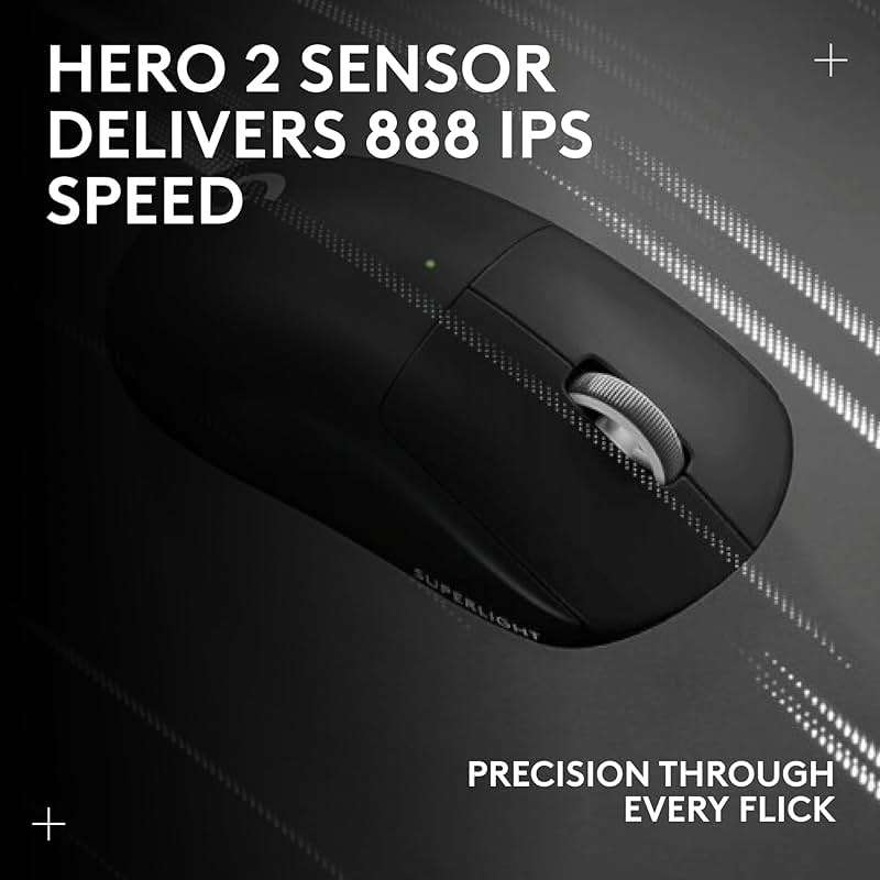 Logitech G PRO X Superlight 2 Wireless Gaming Mouse, 60g Pro-Grade with 5 Programmable Buttons, 44k DPI Sensor, 8kHz Report Rate, USB-C Charging for PC/Mac - Black - Image 12