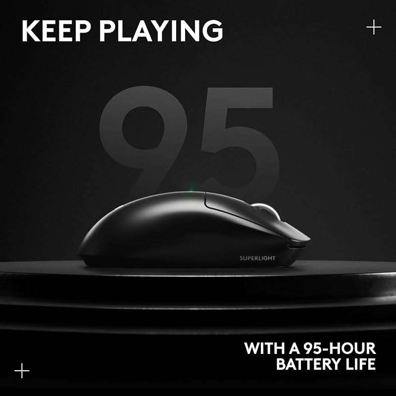 Logitech G PRO X Superlight 2 Wireless Gaming Mouse, 60g Pro-Grade with 5 Programmable Buttons, 44k DPI Sensor, 8kHz Report Rate, USB-C Charging for PC/Mac - Black - Image 13