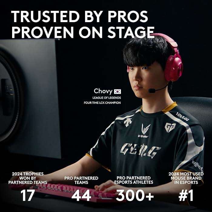 Logitech G PRO X Superlight 2 Wireless Gaming Mouse, 60g Pro-Grade with 5 Programmable Buttons, 44k DPI Sensor, 8kHz Report Rate, USB-C Charging for PC/Mac - Black - Image 8