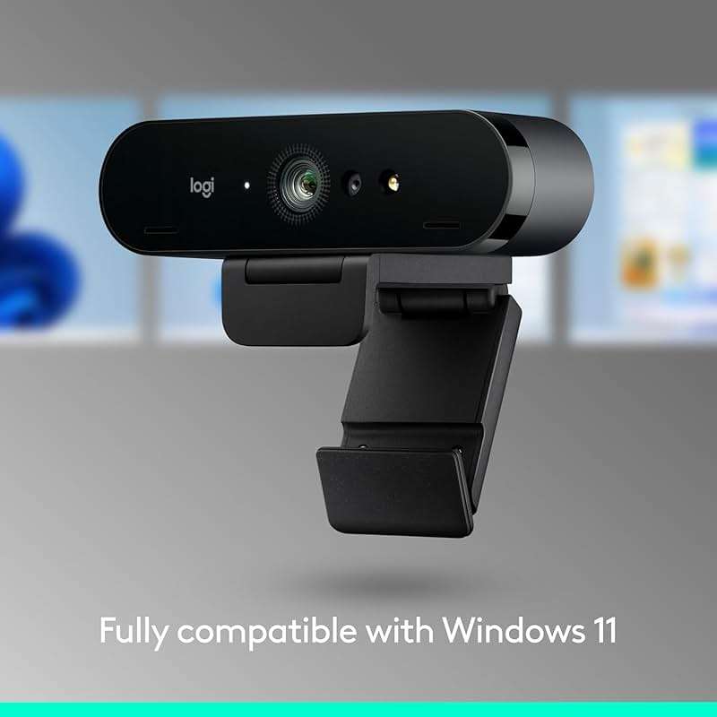 Logitech Brio 4K Webcam, Video Calling, Noise-Cancelling mic, HD Auto Light Correction, Wide Field of View, Windows Hello Works with Microsoft Teams, Zoom, Google Meet, PC/Mac/Laptop/MacBook/Tablet - Image 5