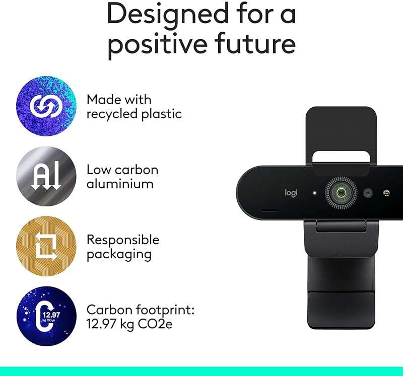 Logitech Brio 4K Webcam, Video Calling, Noise-Cancelling mic, HD Auto Light Correction, Wide Field of View, Windows Hello Works with Microsoft Teams, Zoom, Google Meet, PC/Mac/Laptop/MacBook/Tablet - Image 9