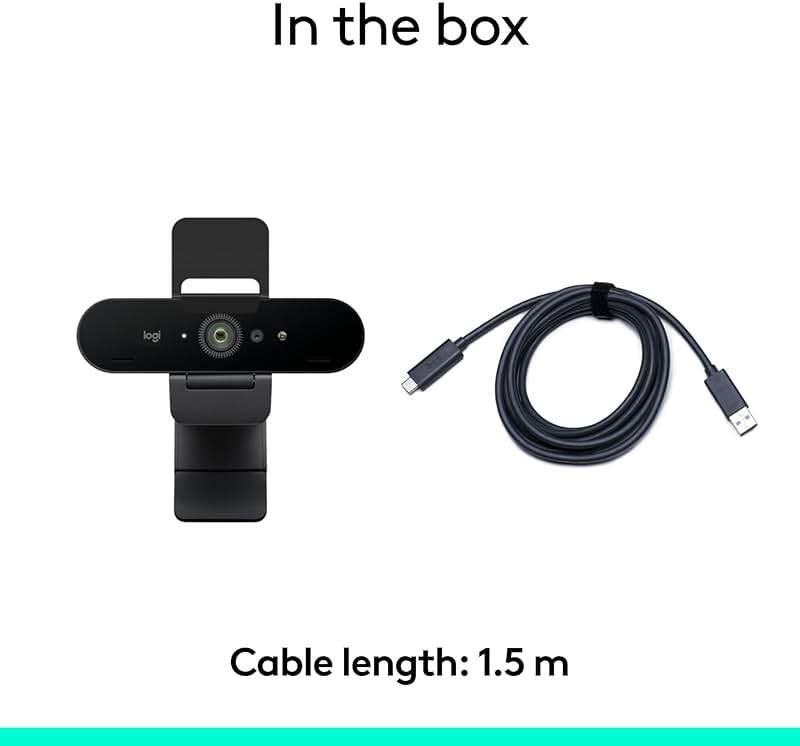 Logitech Brio 4K Webcam, Video Calling, Noise-Cancelling mic, HD Auto Light Correction, Wide Field of View, Windows Hello Works with Microsoft Teams, Zoom, Google Meet, PC/Mac/Laptop/MacBook/Tablet - Image 10