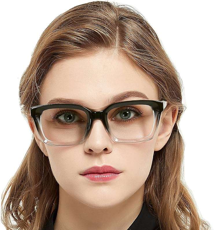 MARE AZZURO Oversized Reading Glasses Women Retro Square Readers 1.0 1.25 1.5 1.75 2.0 2.25 2.5 2.75 3.0 3.5 (Black+clear, 2.50) - Image 1