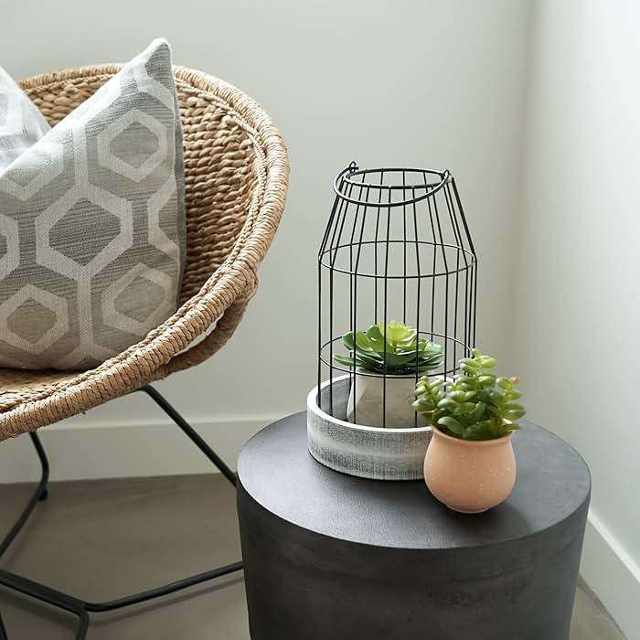 Rustic Farmhouse Lantern Decor Set of 2 - Stylish Decorative Lanterns for Your Living Room, Patio & Porch or Kitchen Dining Table - Modern Indoor/Outdoor Coffee Table Decor for Your Entire Home - Image 7